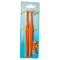 Набор монопучковых зубных щеток 2шт со сменными насадками 8 шт, Оранжевый